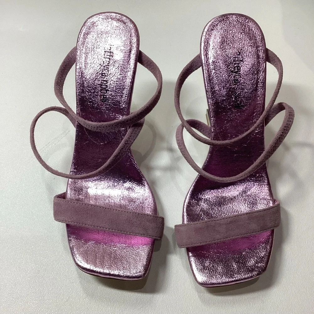 Jeffrey Campbell Geometric Sandal Pink  Suede Metallic - Picture 11 of 16